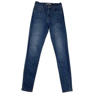 Levis Premium Mile High Super Skinny Jeans Womens 27 Medium Wash Blue Denim 4309